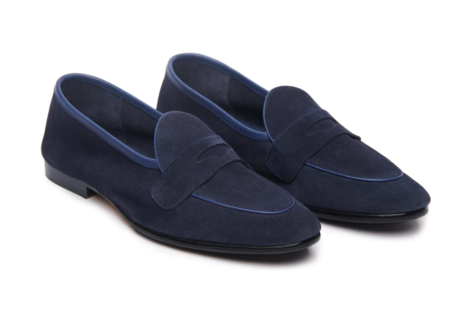 Navy Suede Trumpet Shoes